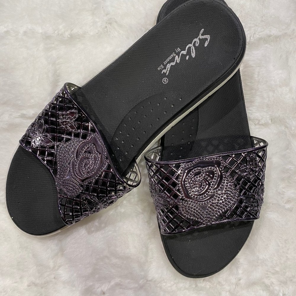 Selina Slide on Metallic Sandal Size 8